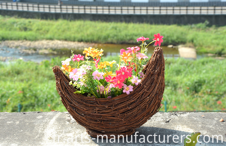 pot de fleur en rotin rattan flower pot